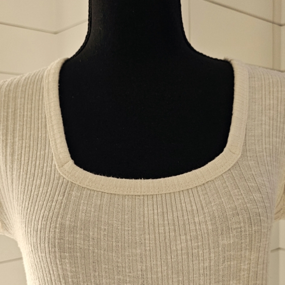 Cream Ribbed Knit Top - Picture 2 of 5